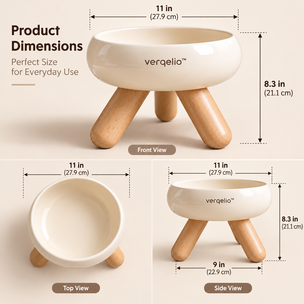 Verqelio™ Elevated Ceramic Pet Bowl
