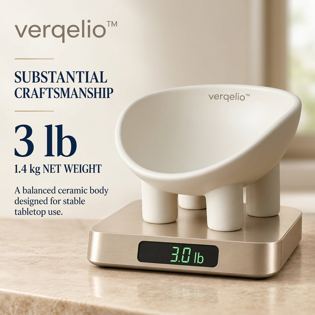 Verqelio™ Elevated Ceramic Pet Bowl – Modern Matte Finish