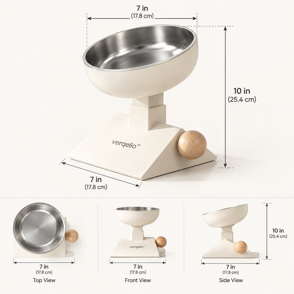 Verqelio™ Elevated Pet Bowl – Modern Raised Feeder for Dogs & Cats