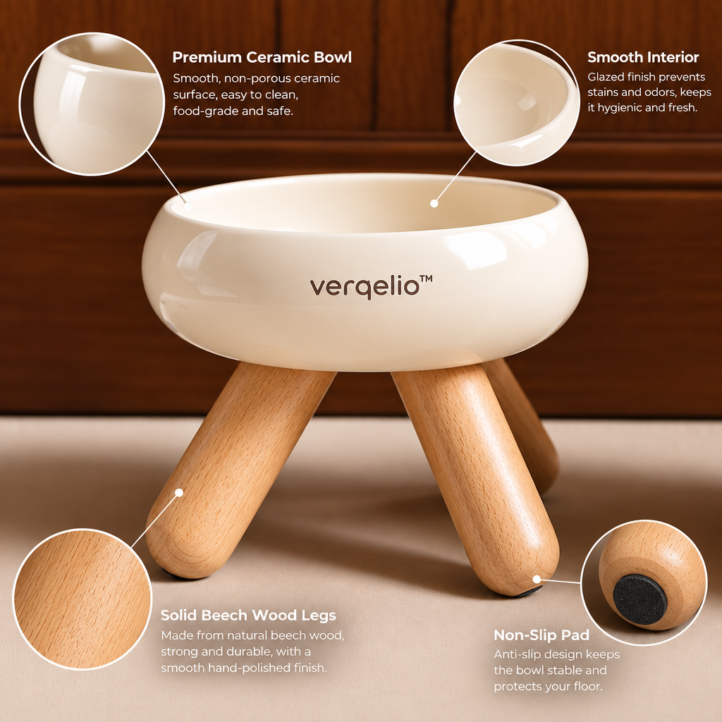 Verqelio™ Elevated Ceramic Pet Bowl