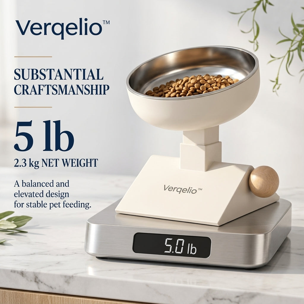 Verqelio™ Elevated Pet Bowl – Modern Raised Feeder for Dogs & Cats