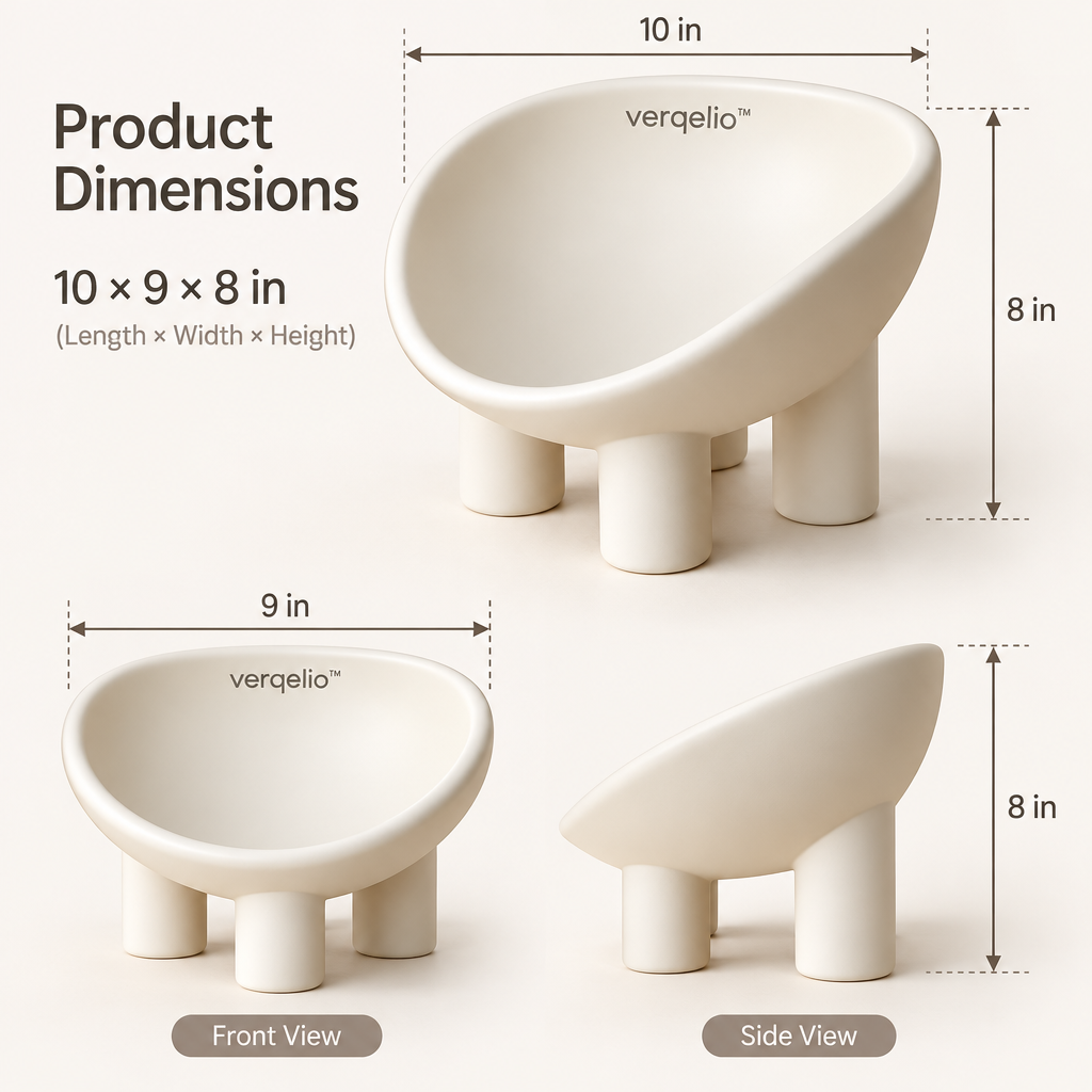 Verqelio™ Elevated Ceramic Pet Bowl – Modern Matte Finish