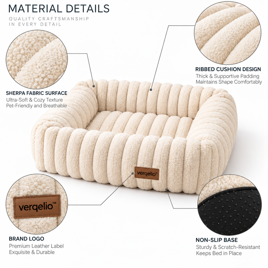Verqelio™ CozyNest Sherpa Pet Bed