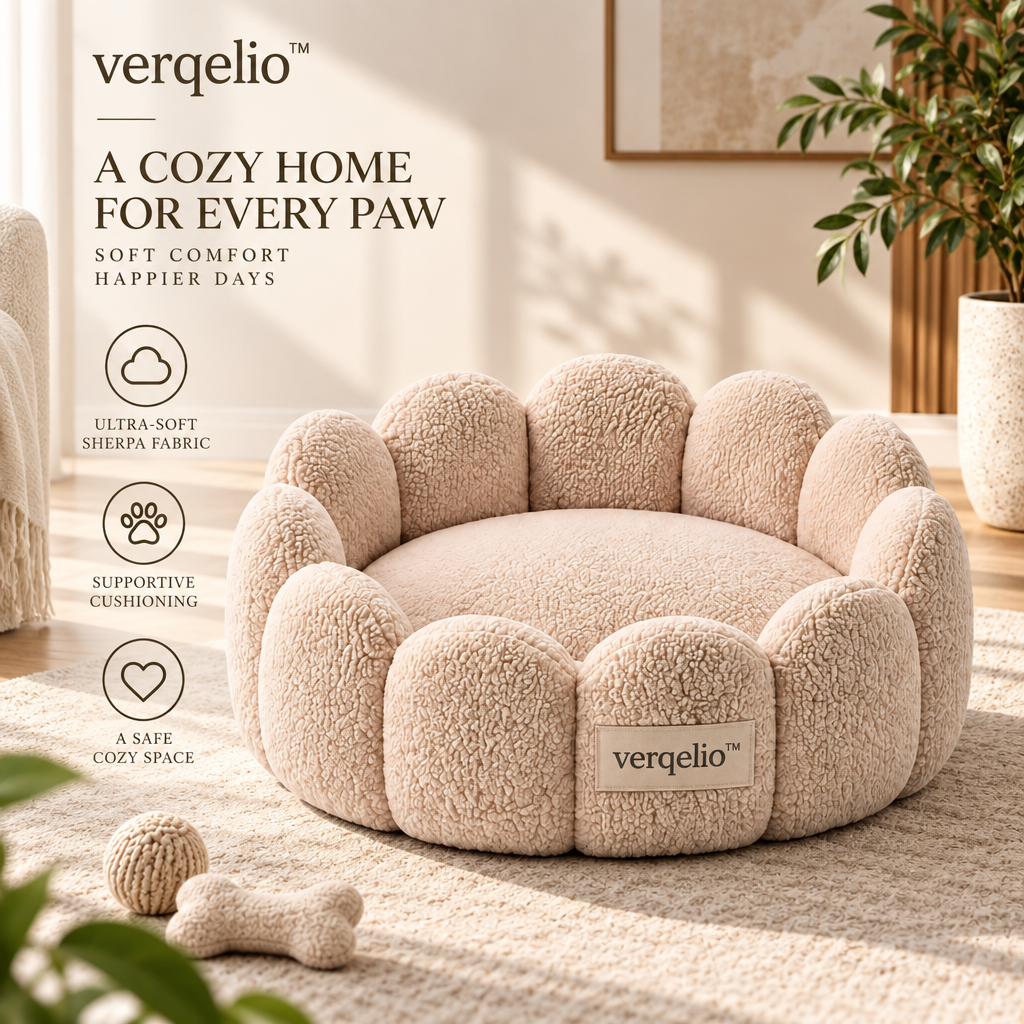 Verqelio™ Cozy Retreat Pet Bed — Soft Comfort for Dogs & Cats