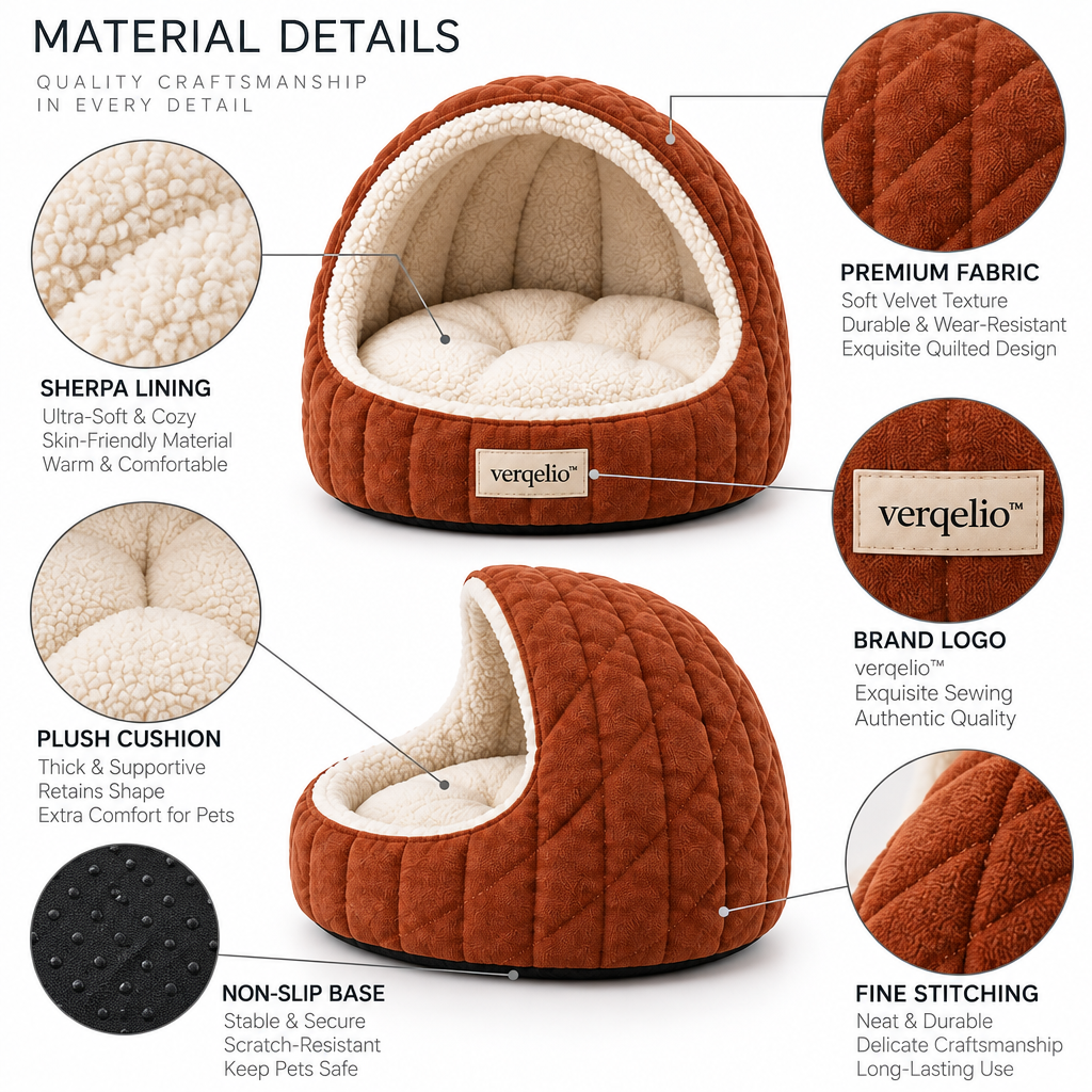 Verqelio™ Cozy Haven Pet Bed — Soft Comfort for Dogs & Cats