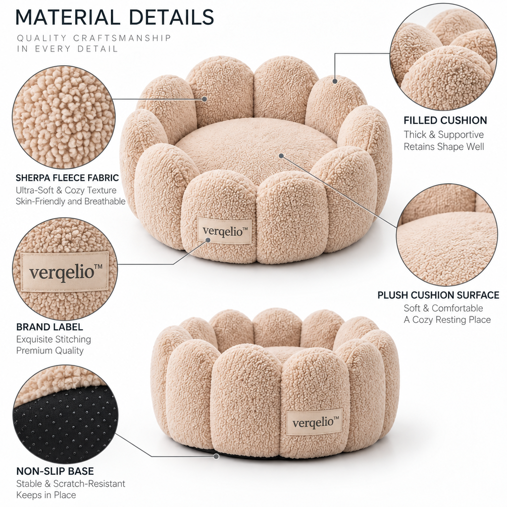 Verqelio™ Cozy Retreat Pet Bed — Soft Comfort for Dogs & Cats