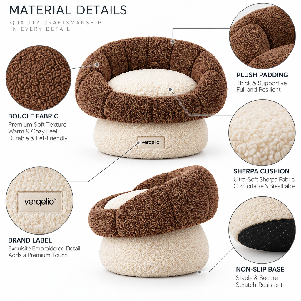 Verqelio™ Cozy Retreat Pet Bed — Soft Comfort for Dogs & Cats