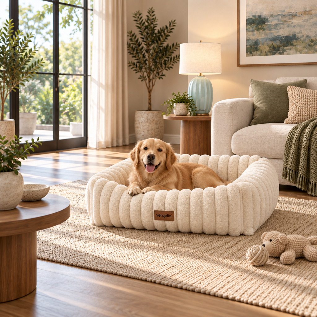 Verqelio™ CozyNest Sherpa Pet Bed
