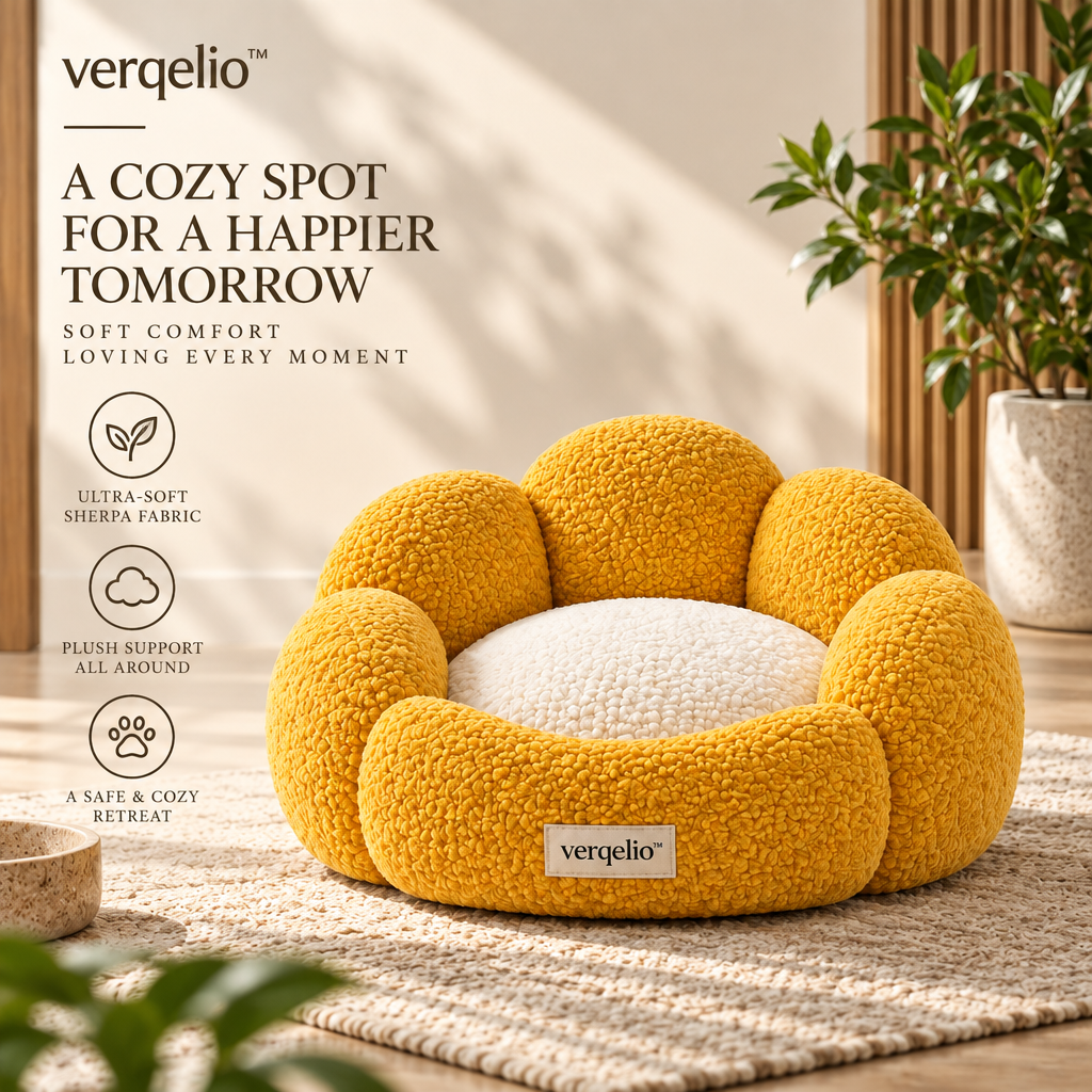 Verqelio™ Cozy Corner Pet Bed — Soft Comfort for Dogs & Cats