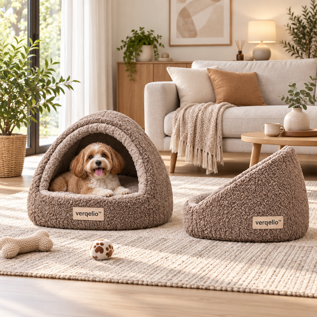 Verqelio™ Cozy Cave Pet Bed — Soft Comfort for Dogs & Cats