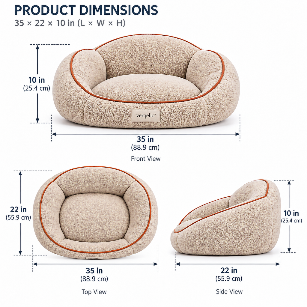 Verqelio™ Cozy Lounge Pet Bed — Soft Sherpa Comfort for Dogs & Cats