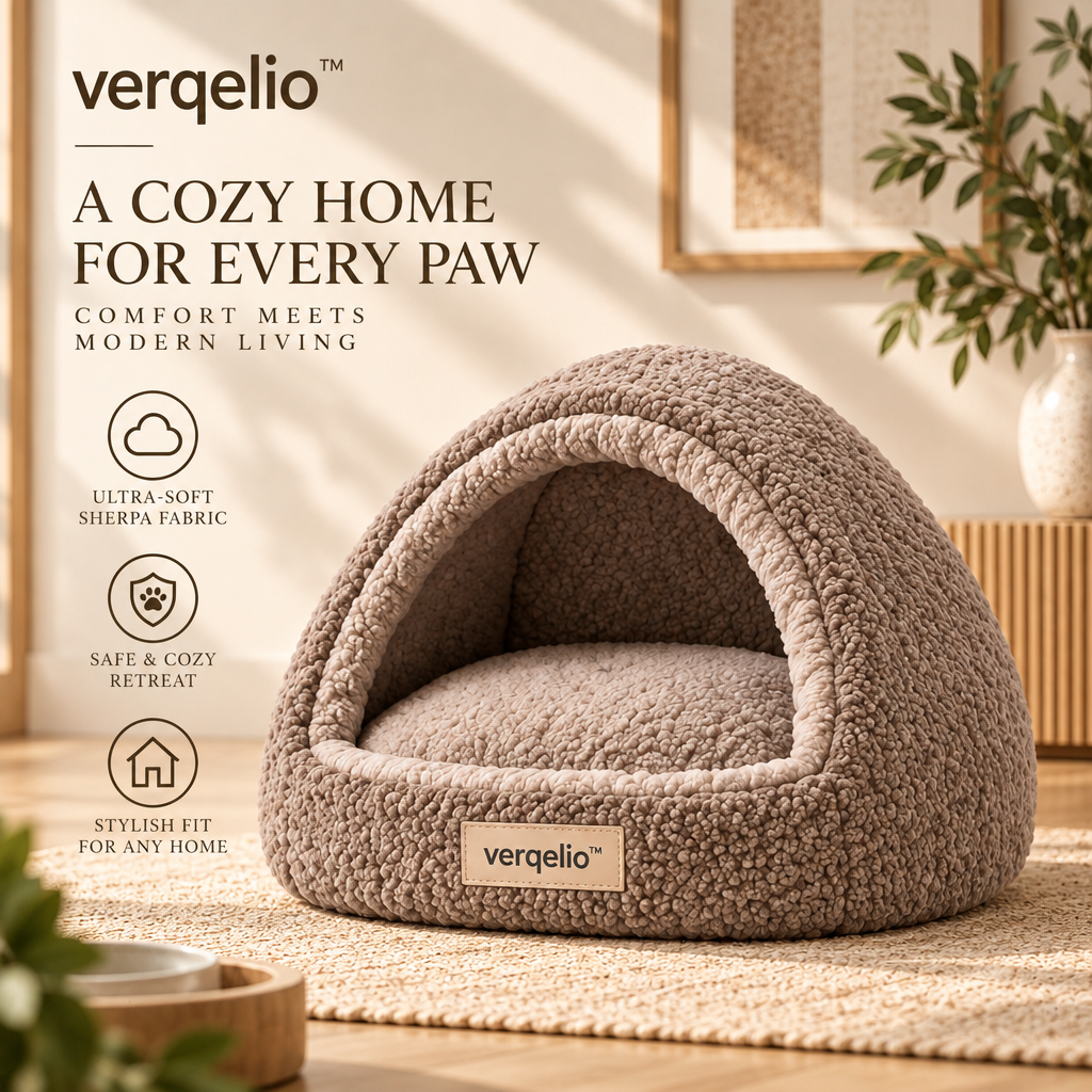 Verqelio™ Cozy Cave Pet Bed — Soft Comfort for Dogs & Cats