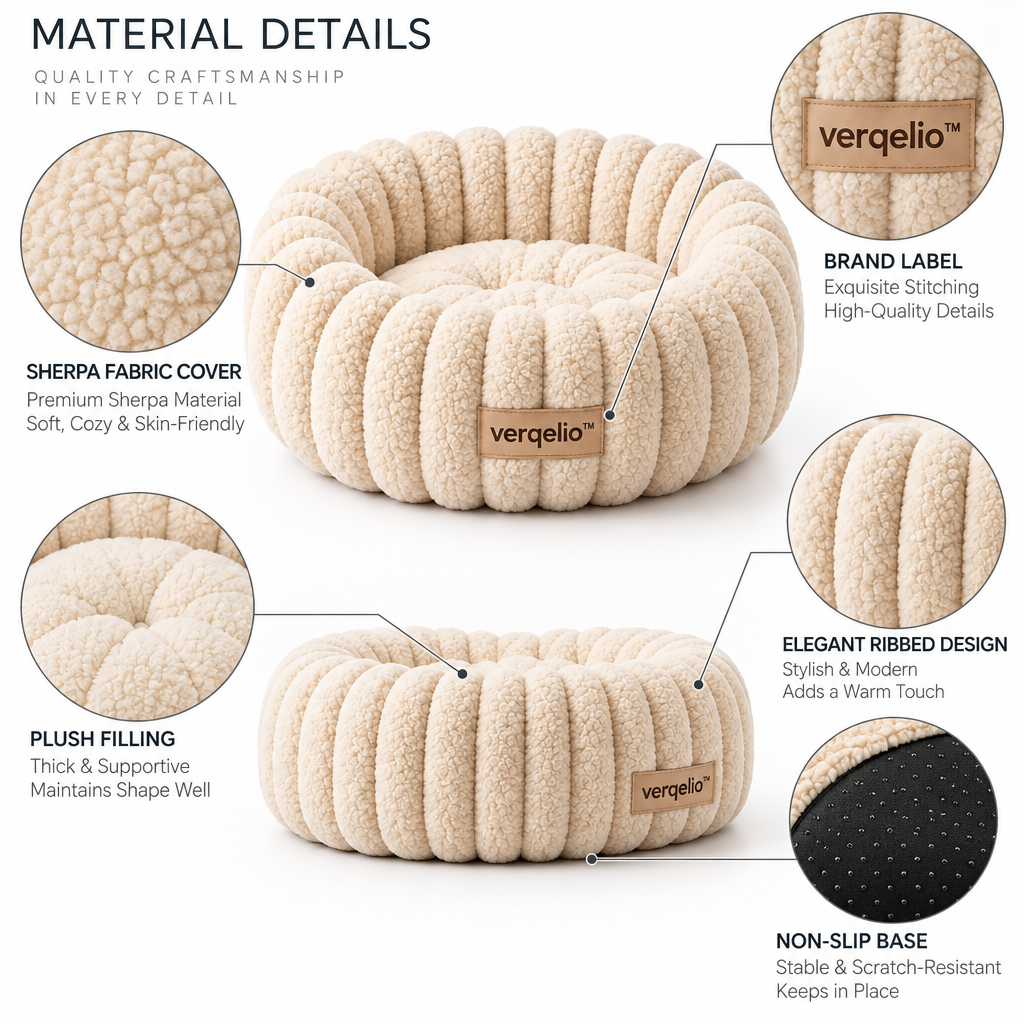 Verqelio™ Cozy Nest Pet Bed — Soft Retreat for Dogs & Cats