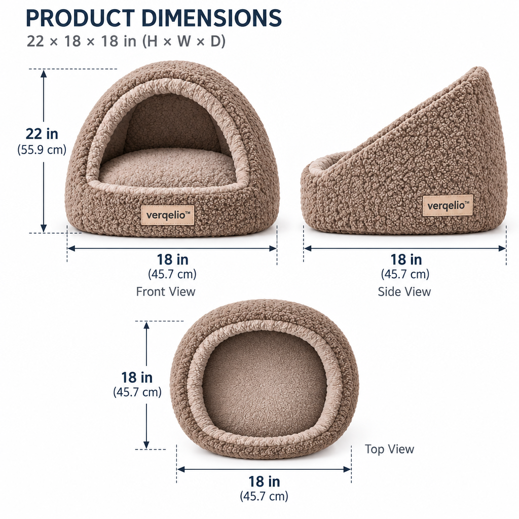 Verqelio™ Cozy Cave Pet Bed — Soft Comfort for Dogs & Cats
