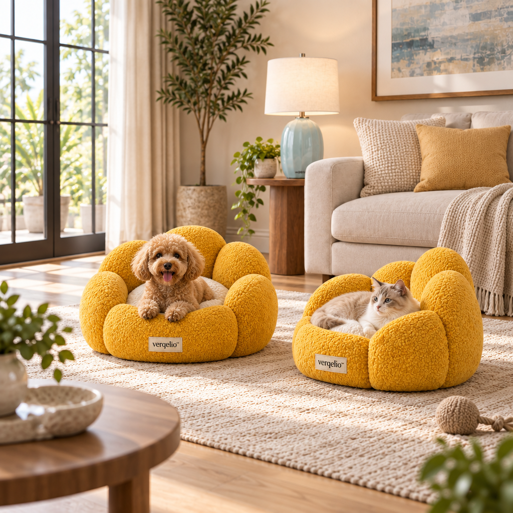 Verqelio™ Cozy Corner Pet Bed — Soft Comfort for Dogs & Cats