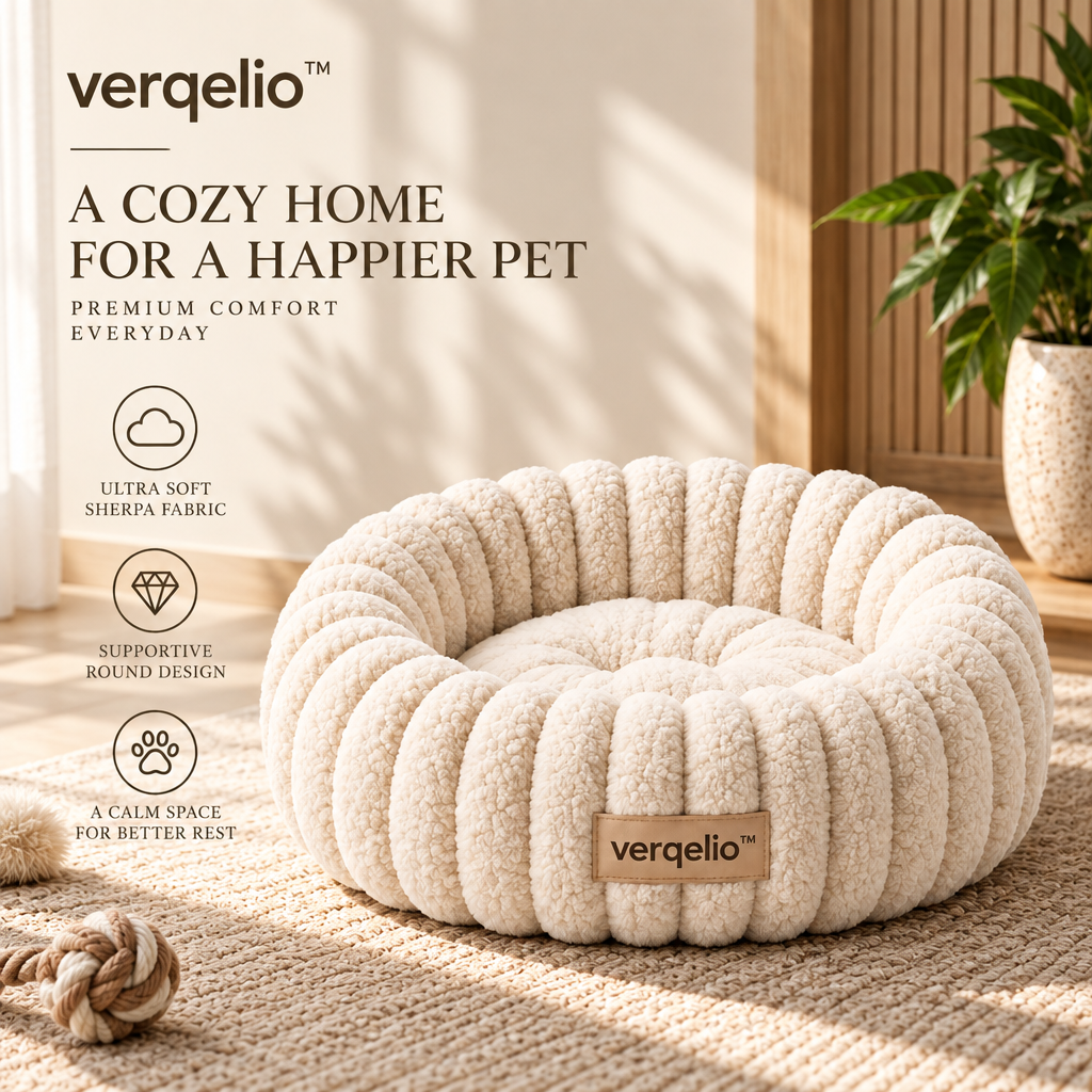 Verqelio™ Cozy Nest Pet Bed — Soft Retreat for Dogs & Cats